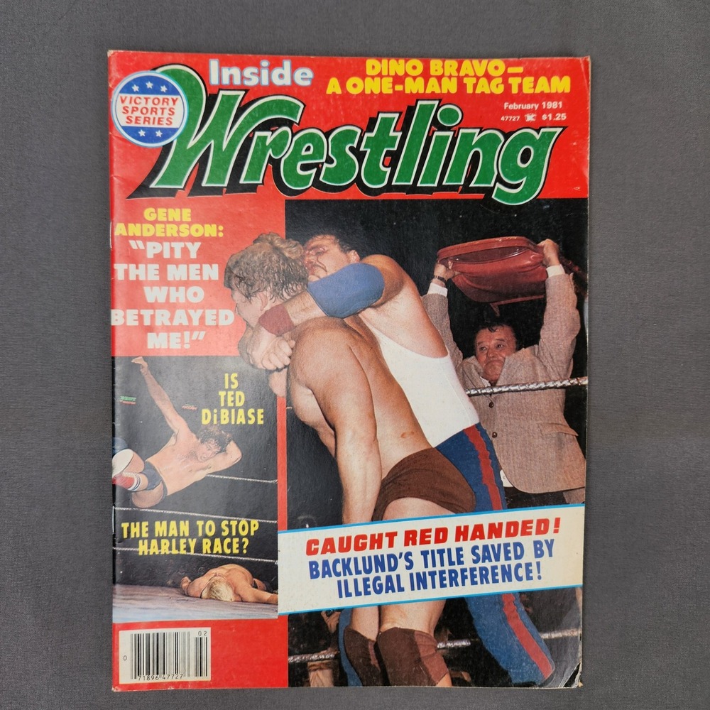 Inside Wrestling Magazine February 1981 Dino Bravo‎ Gene Anderson DiBiase
